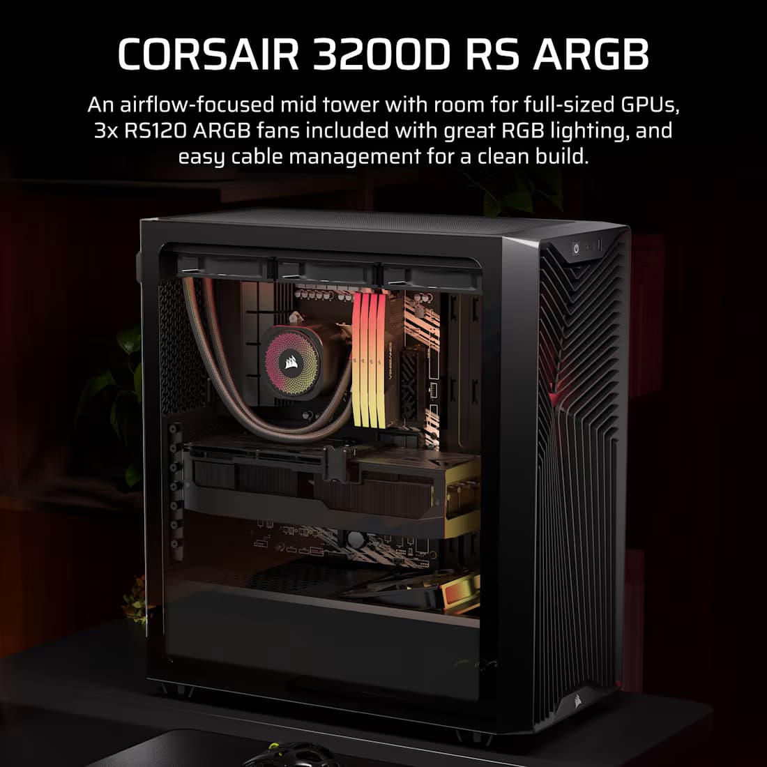 CORSAIR 3200D ARGB BLACK CASE thumbnail 4