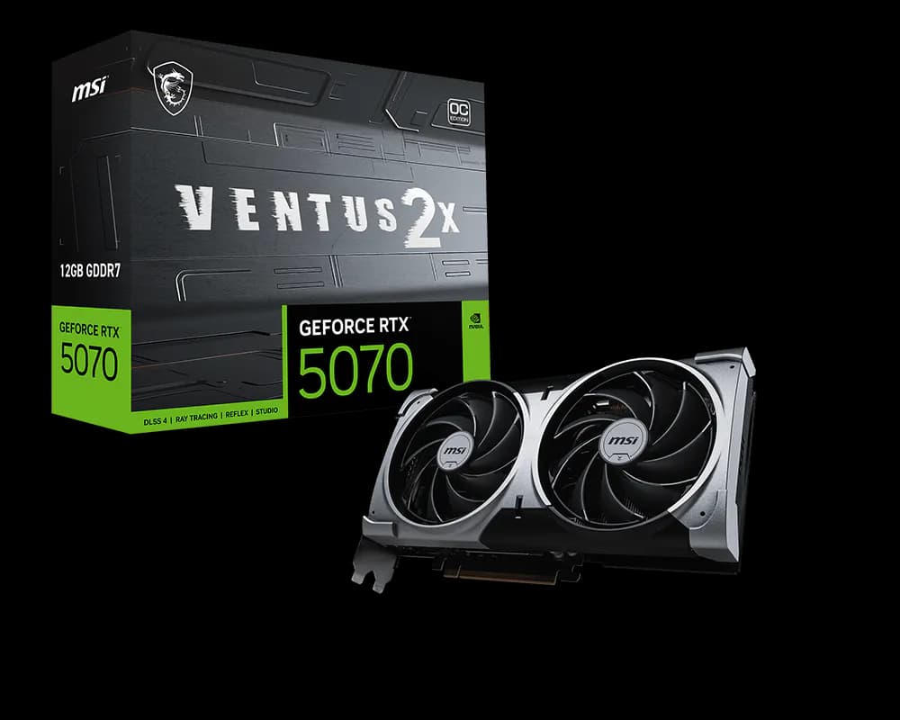 MSI RTX 5070 12G VENTUS 2X OC GRAPHICS CARD - Image 1