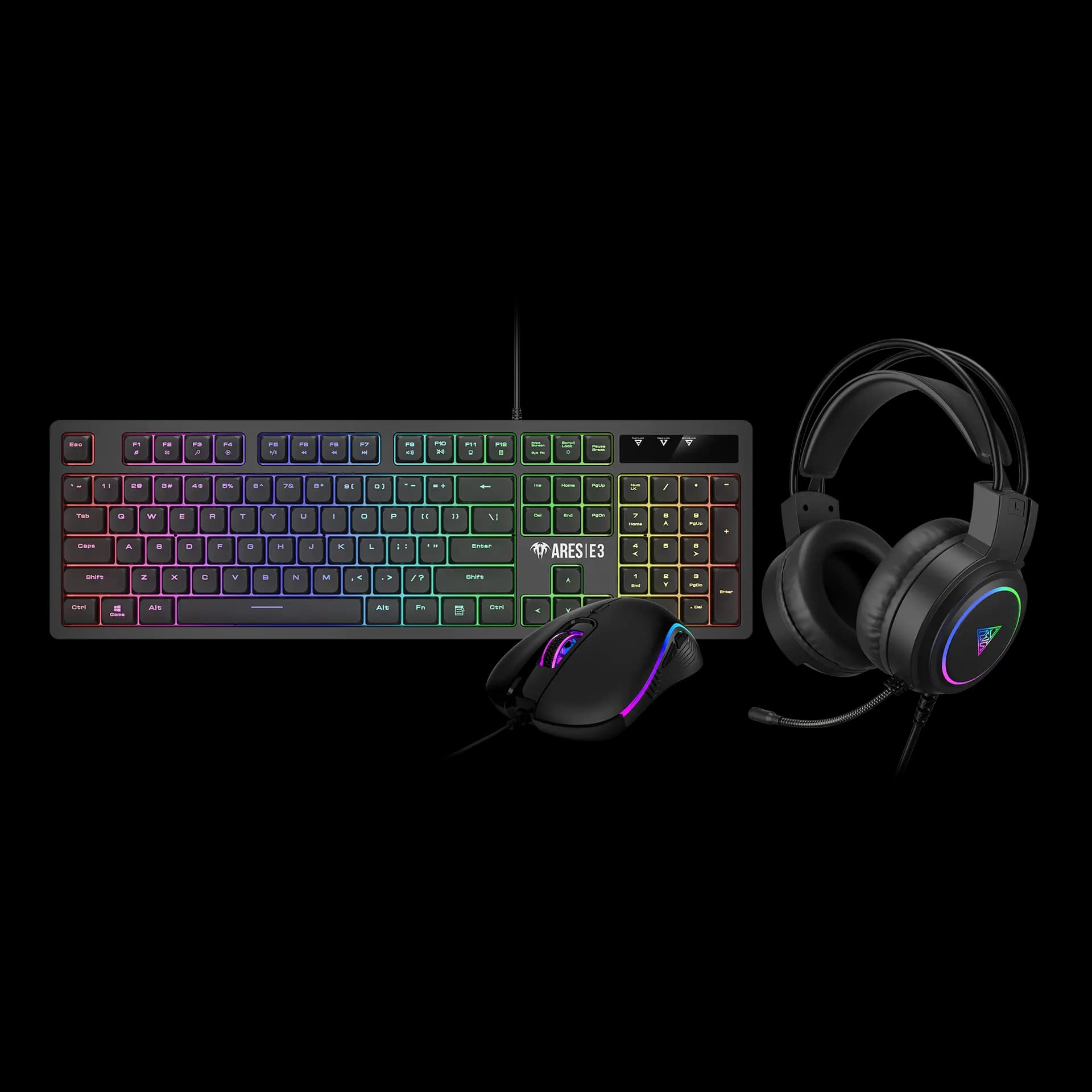 GAMDIAS POSEIDON E2 3 IN 1 GAMING COMBO KEYBOARD MOUSE HEADSET - Image 1