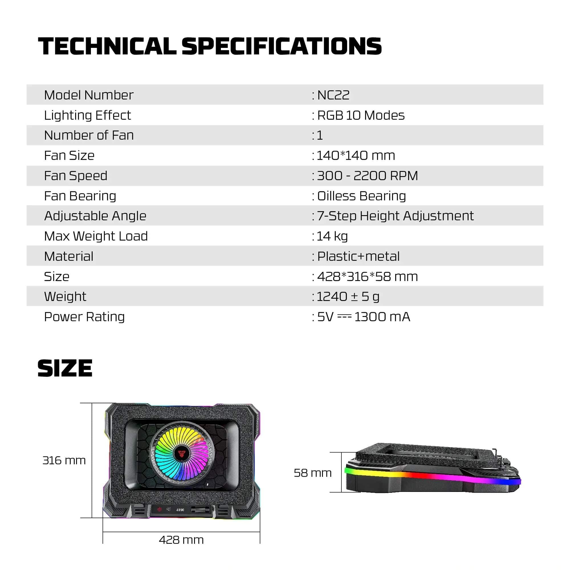 FANTECH NC22 NOTEBOOK COOLER thumbnail 7