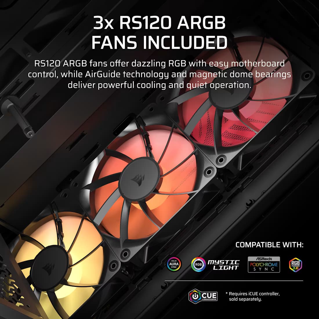 CORSAIR 3200D ARGB BLACK CASE thumbnail 2