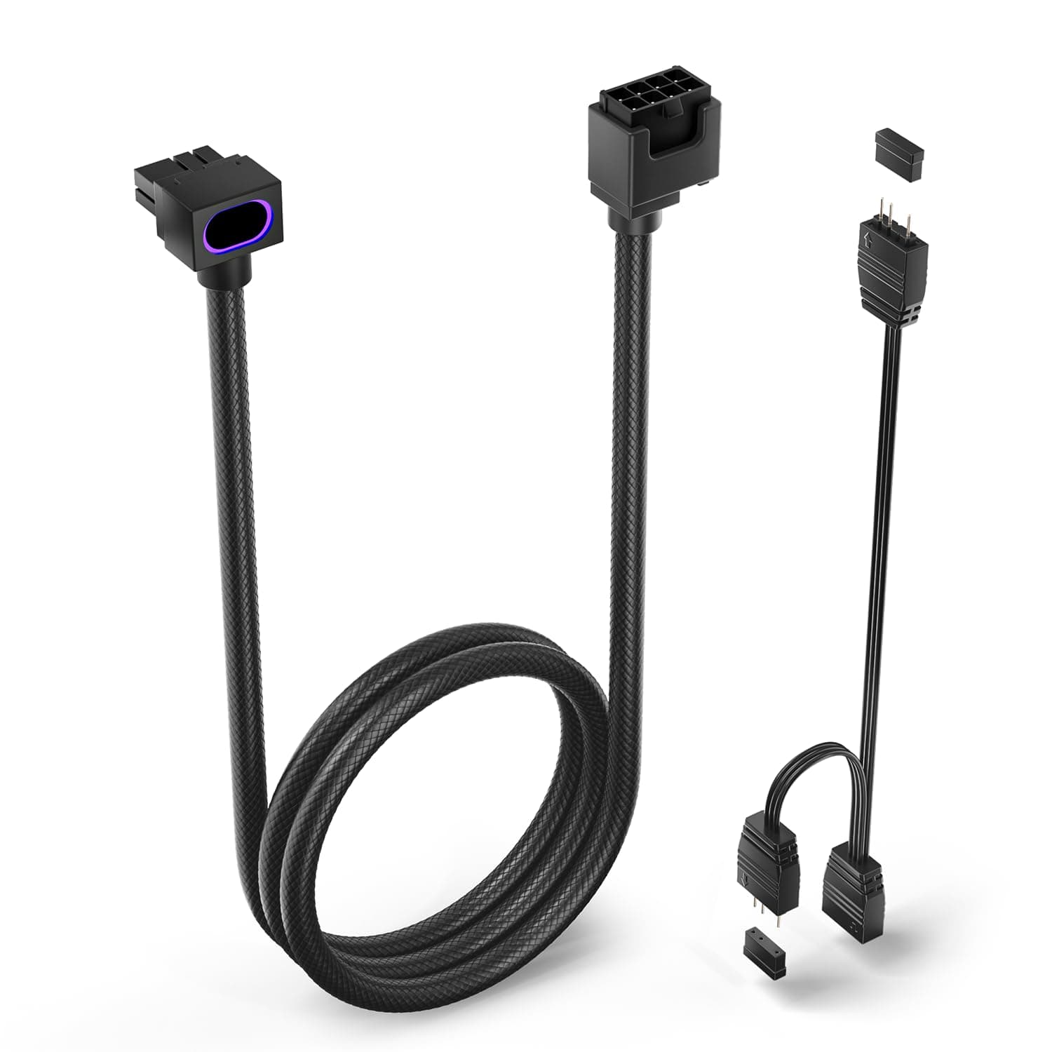 ASIAHORSE HYDRUS 8PIN GPU POWER EXTENSION CABLE BLACK-A 30cm - Image 1